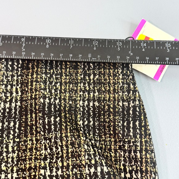 ANNE KLEIN Womens XXS Plaid Pants Black Gold Straight Leg Stretch Slim Fit New - Picture 12 of 15